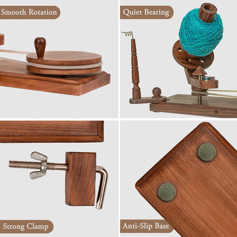 OZYRA Wooden Yarn Winder for Crocheting (Yarn Winder Only) - Image 3